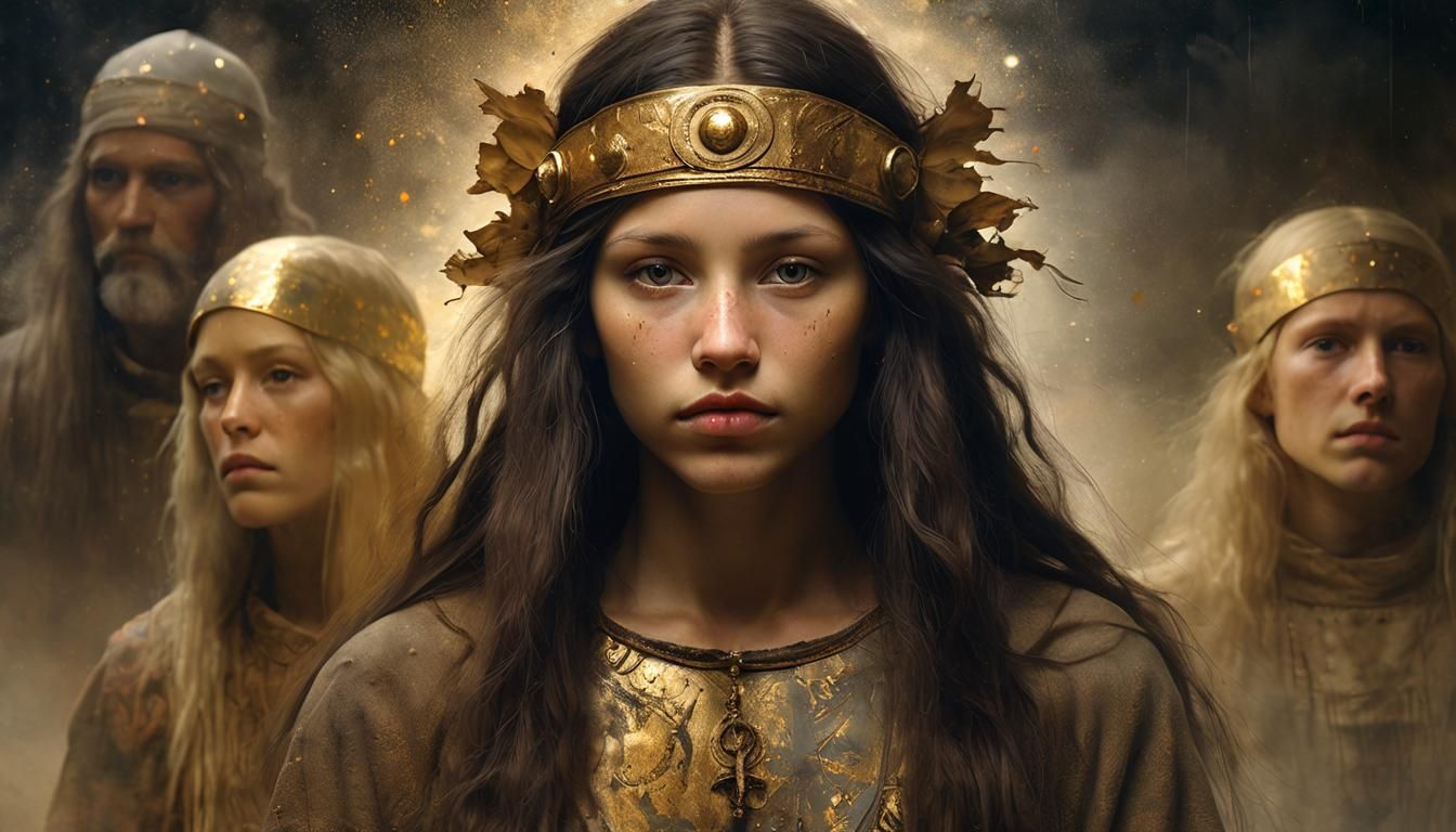 Dominicana in Musical Portraiture with Gold Leaf