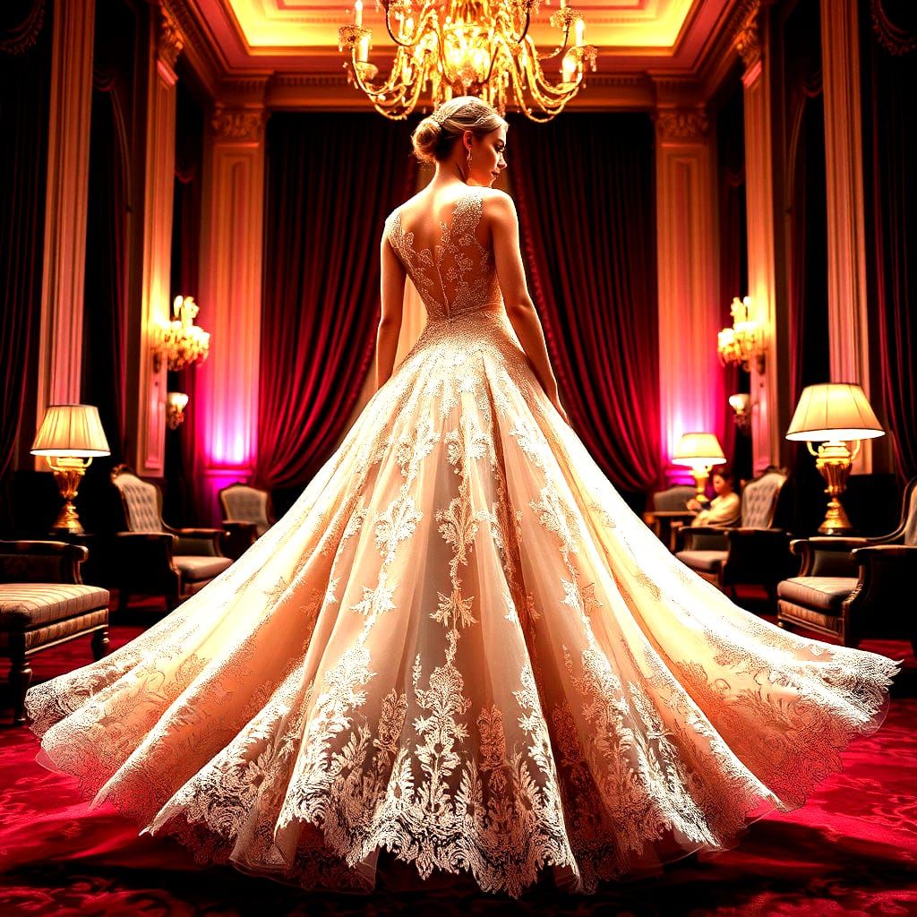 Stylish Skirt with Lace and Glitter Detail