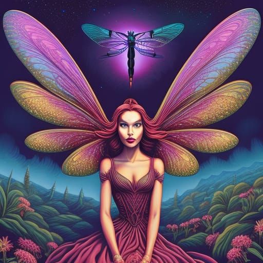 beautiful dragonfly girl