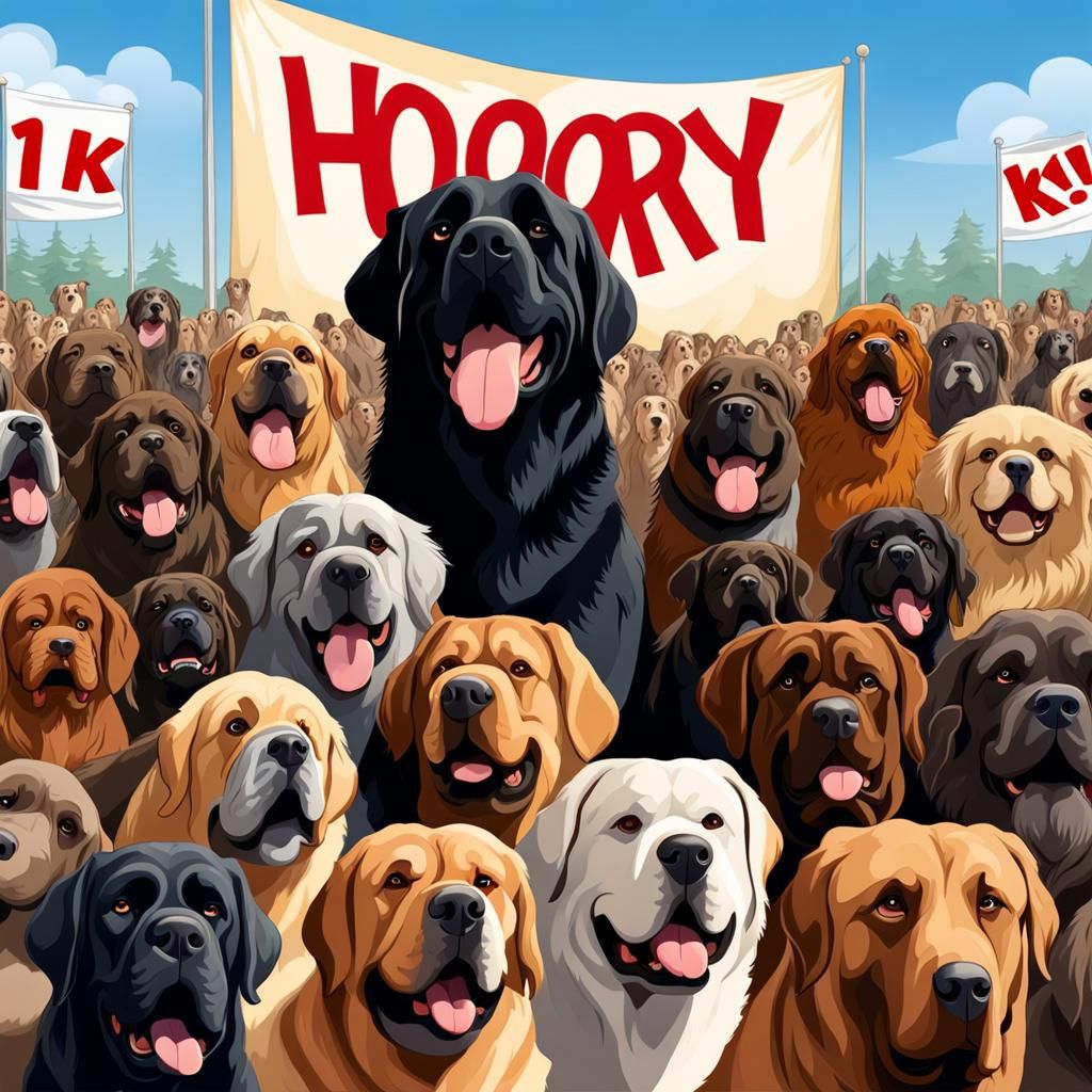 Giant Dogs Celebrate 1K in Digital Painting