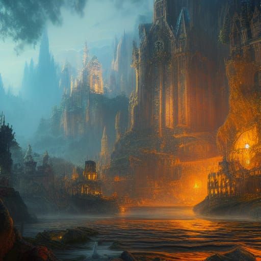 Fantastical Matte Painting in Deep Color