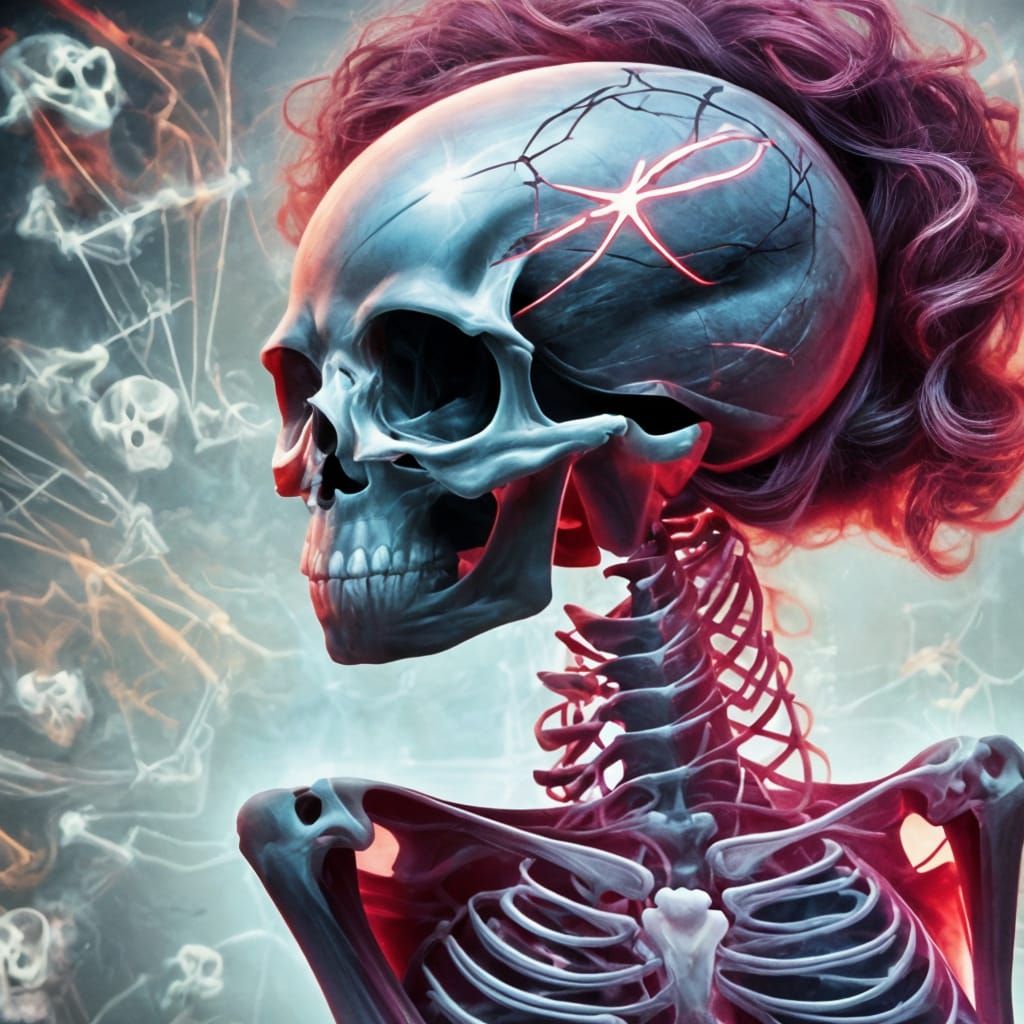 Glamorous Flapper Ghost Shines in a Neon-Lit Speakeasy