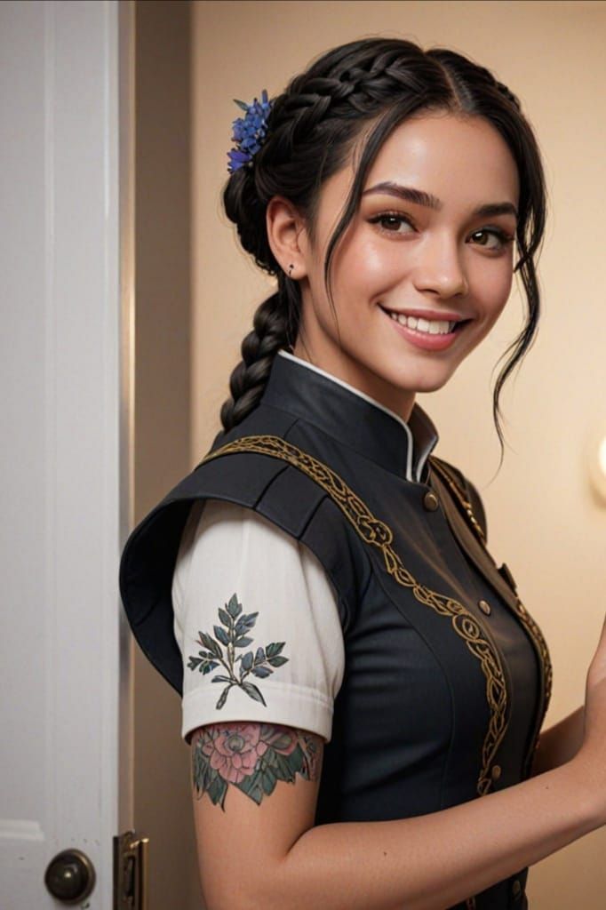 Ethereal Young Woman in Vibrant World