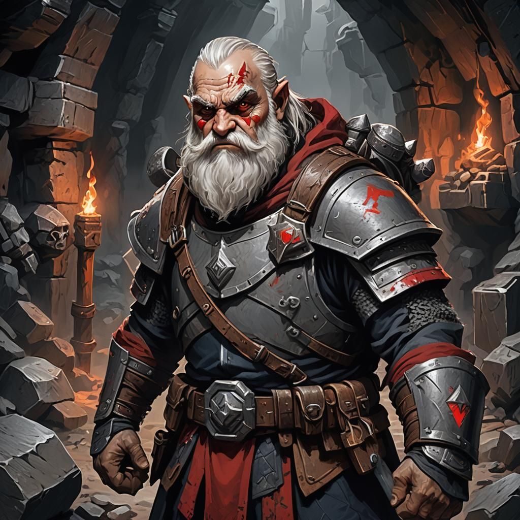 Duergar Rebel Leader in Underground Cavern, Hyperdetailed Ar...