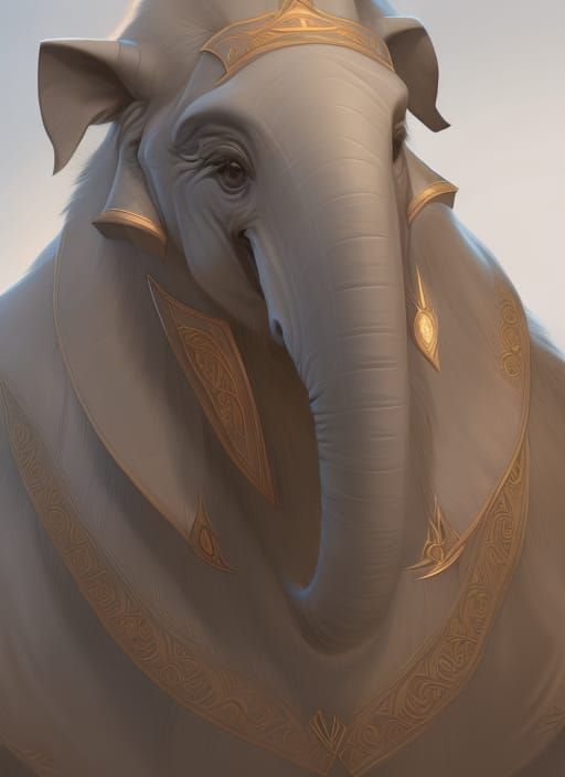 Loxodon Character Portrait in Fantasy Art Style