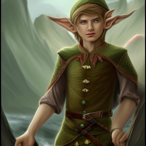 Detailed Matte Painting of a Beautiful Elf Boy
