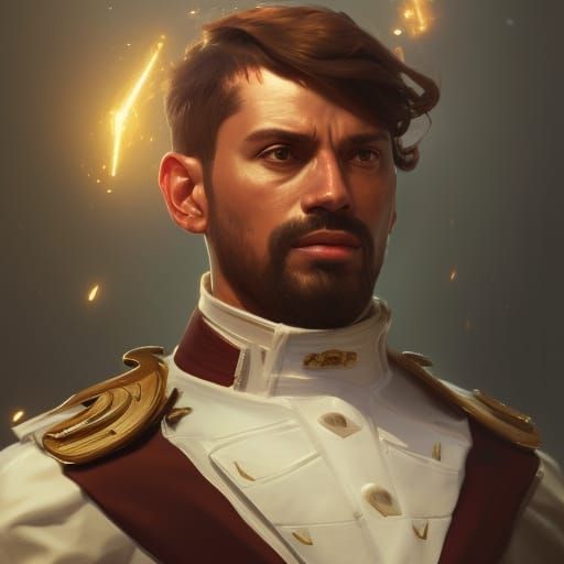 Detailed Portrait of an Admiral in Digital Art Style