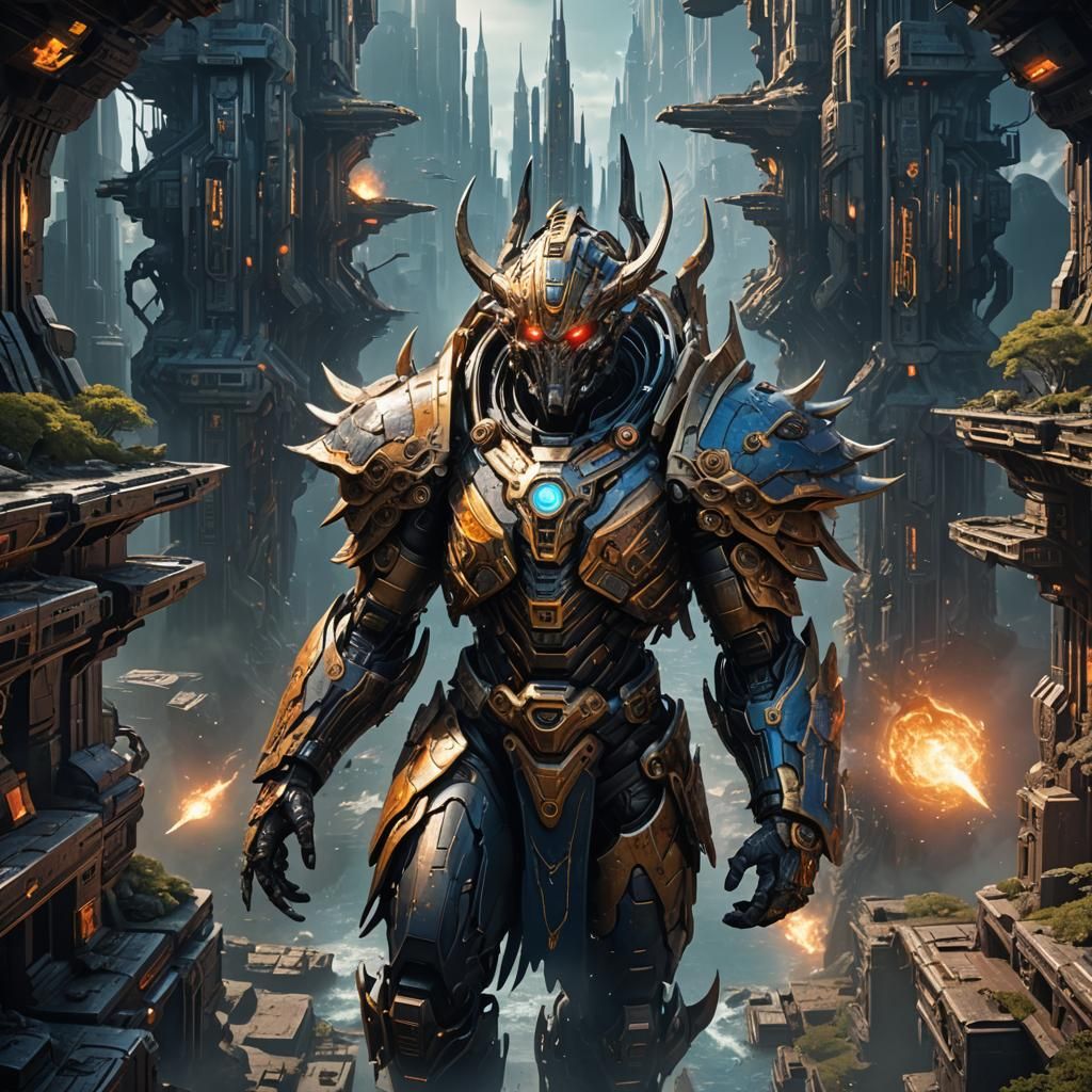 Sci-Fi God in Detailed Matte Painting