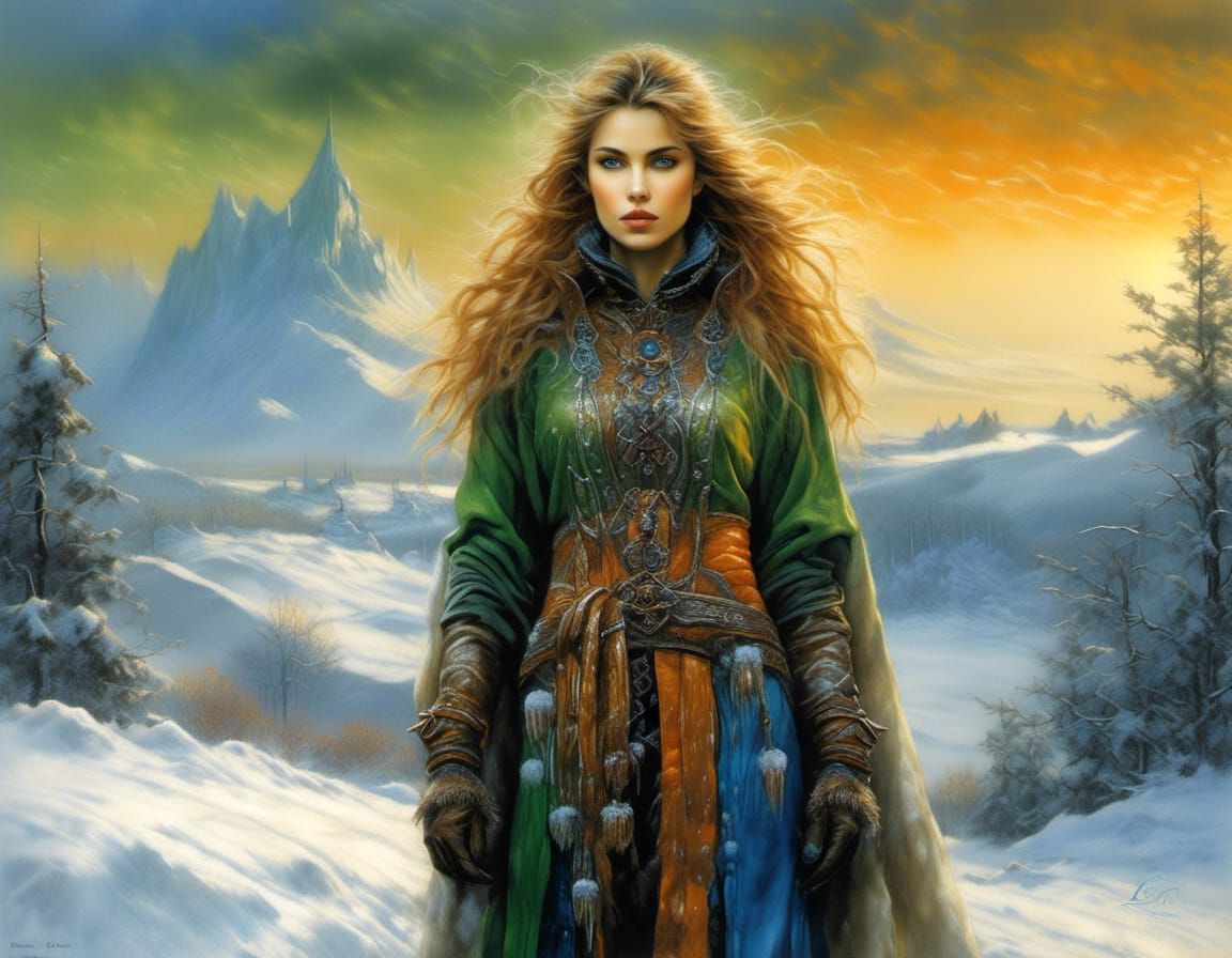 Swedish Wizard in Snowy Arctic Landscape