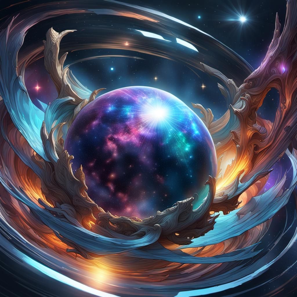 Cosmic Face Portrait with Nebulae and Stardust