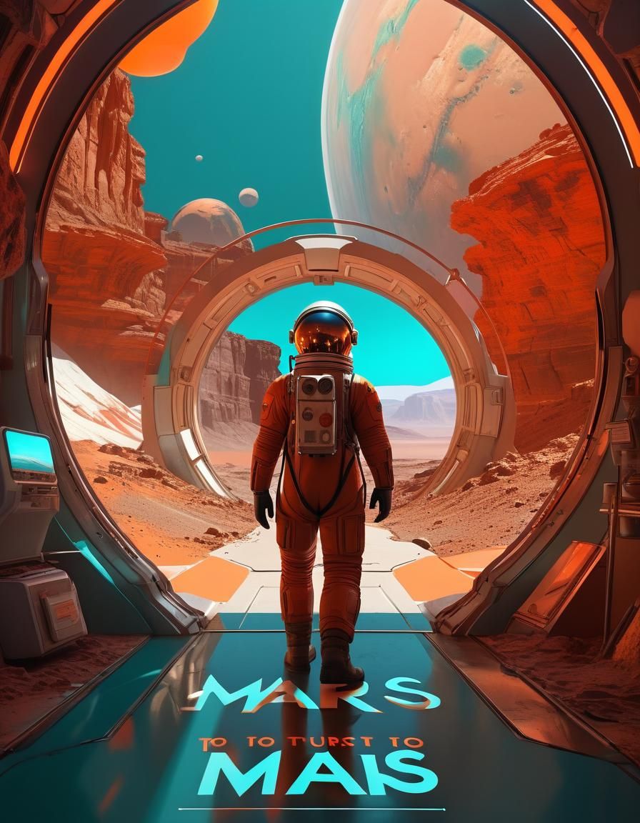 Visit Mars: Retro Travel Poster in SuperPanavision