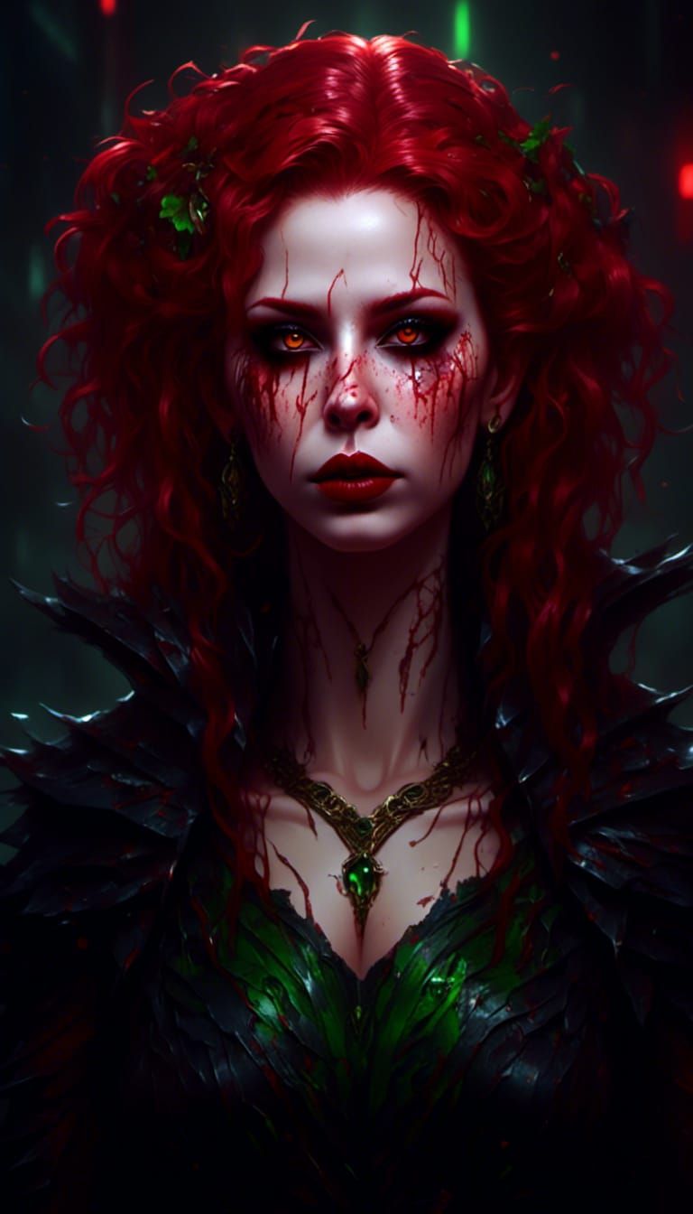Cyberpunk Vampiress Portrait in 3000 A.D.