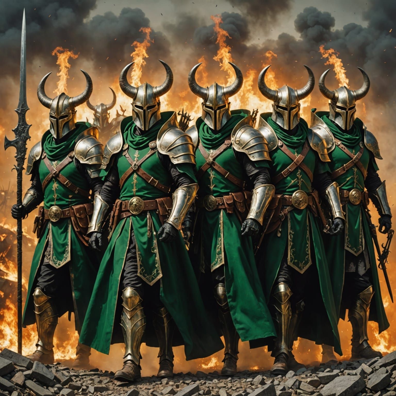 Majestic Hornsmen of the Apocalypse in Apocalyptic Art