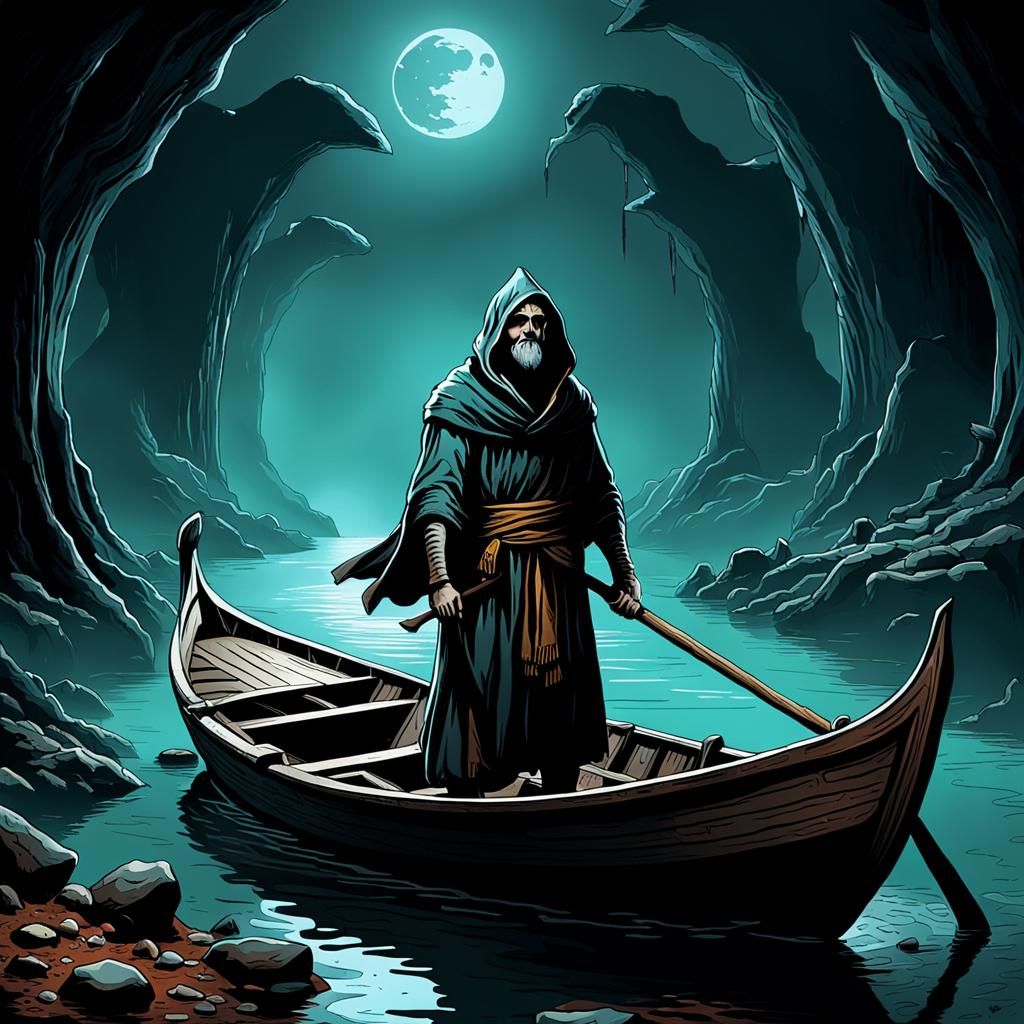 Charon the Ferryman Illustration in the Underworld