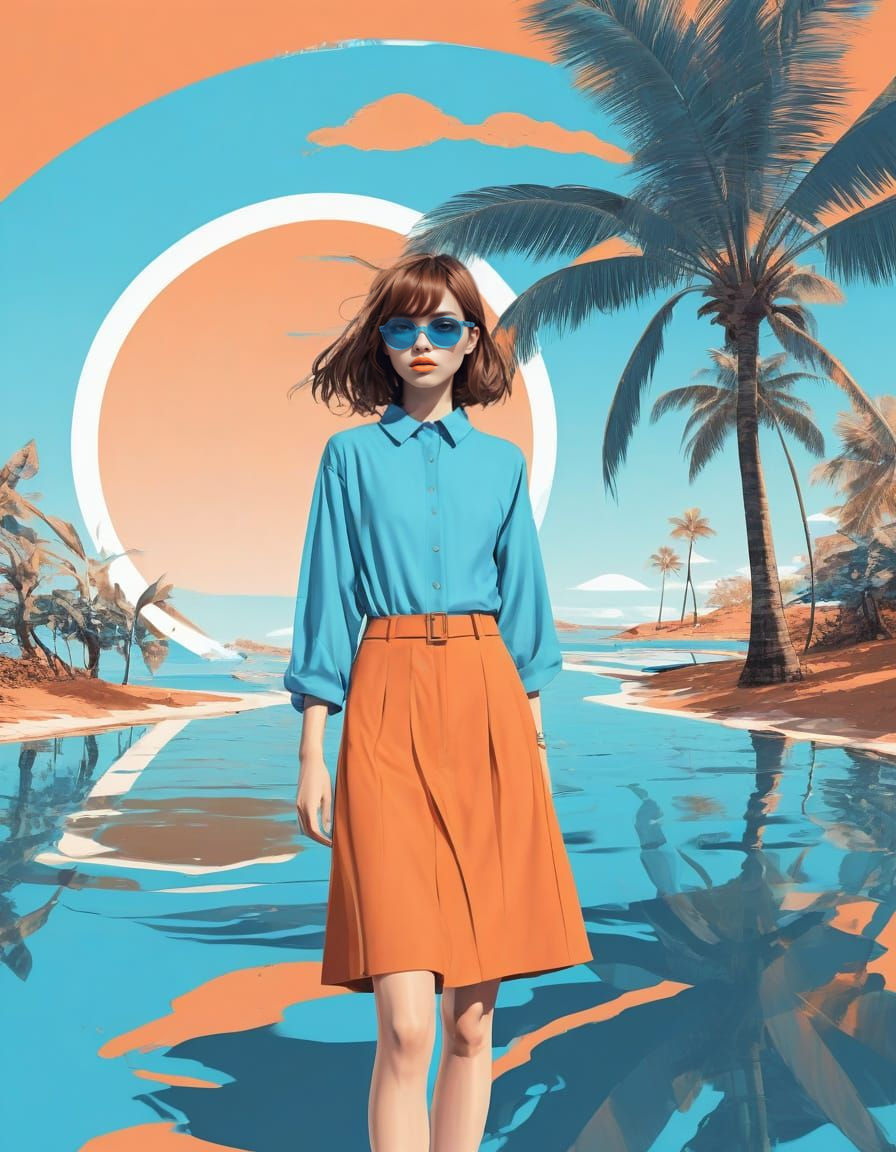 Modern Fashion Design in Anime Pop Art Style