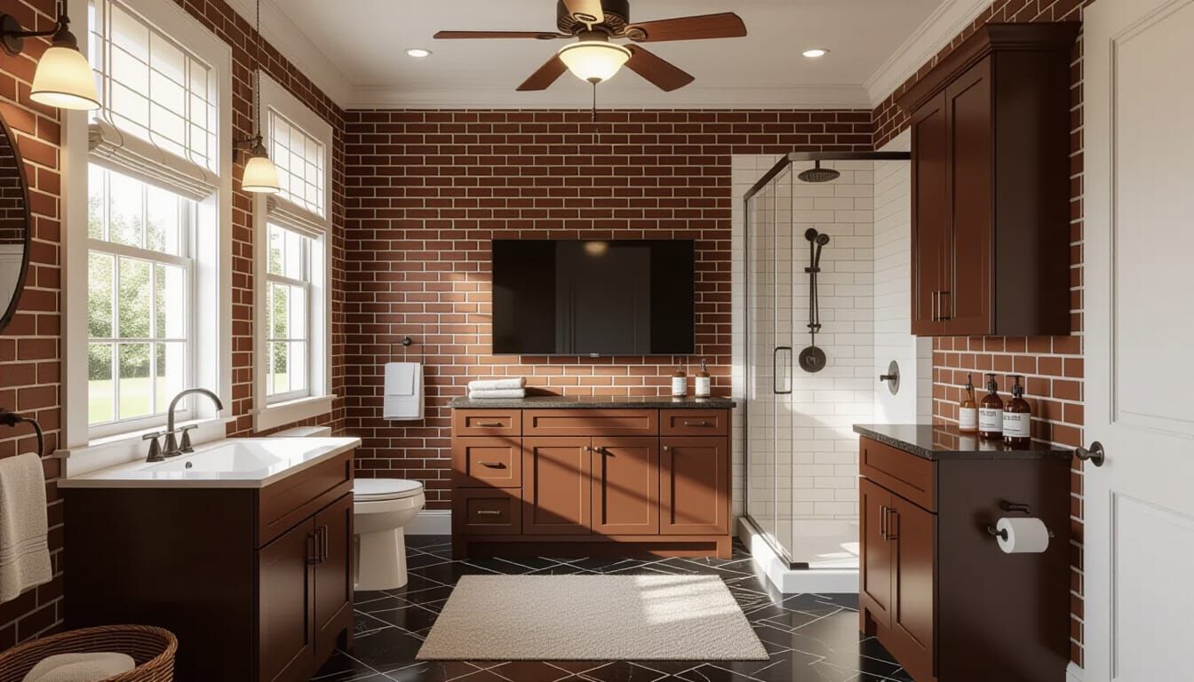 Victorian Bathroom With Rich Brown Tones