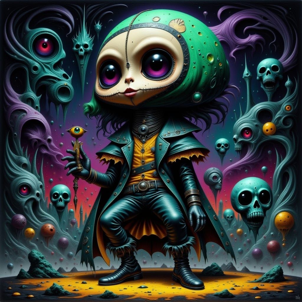 Surreal Dark Fantasy Scene in Gothic Metal Style