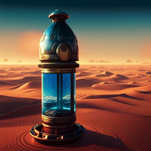 UFO Bottle Cap: Moebius Style Illustration