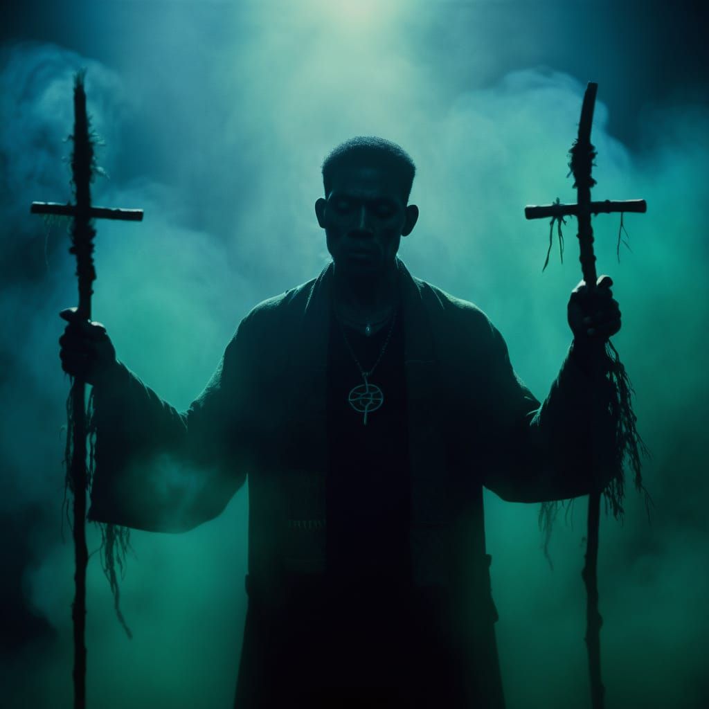 Mysterious Voodoo Ritual in Dark Fantasy Style