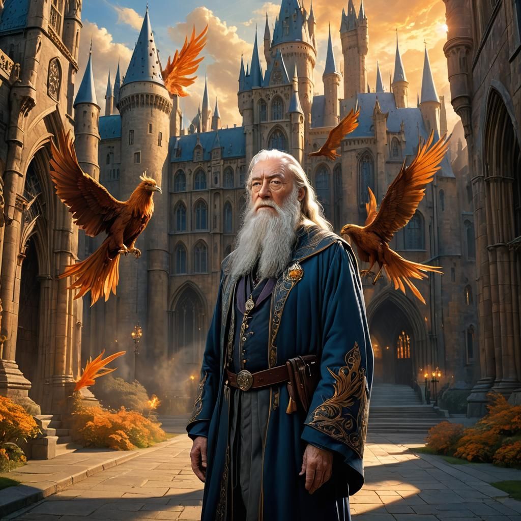 Dumbledore at Hogwarts: Digital Matte Painting