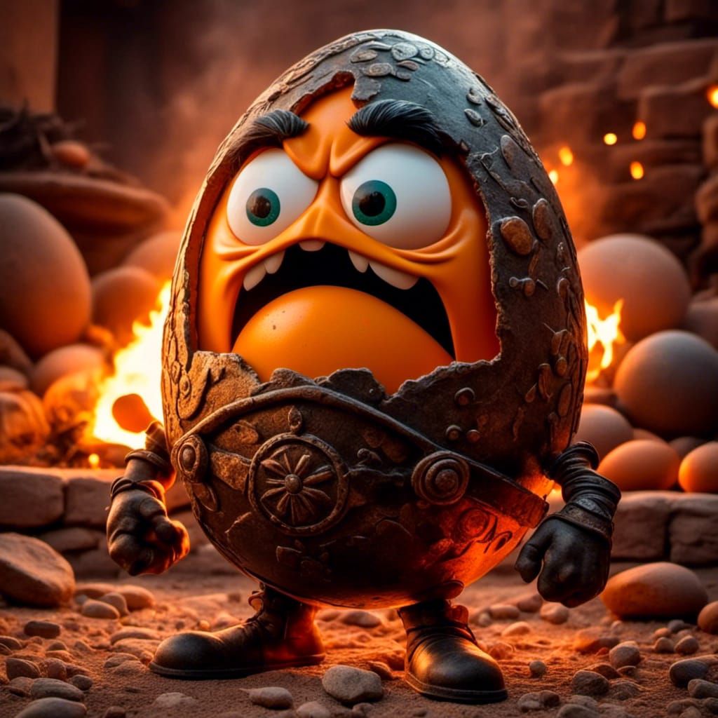 Roman Gladiator Angry Egg