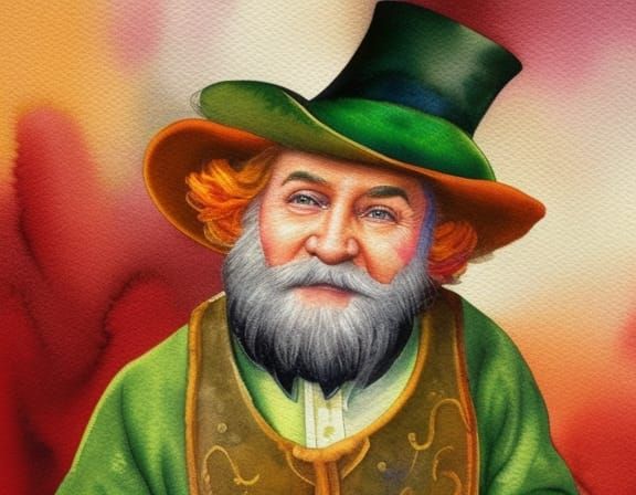 The Irish leprechaun, fairy in the form of a tiny old man of...