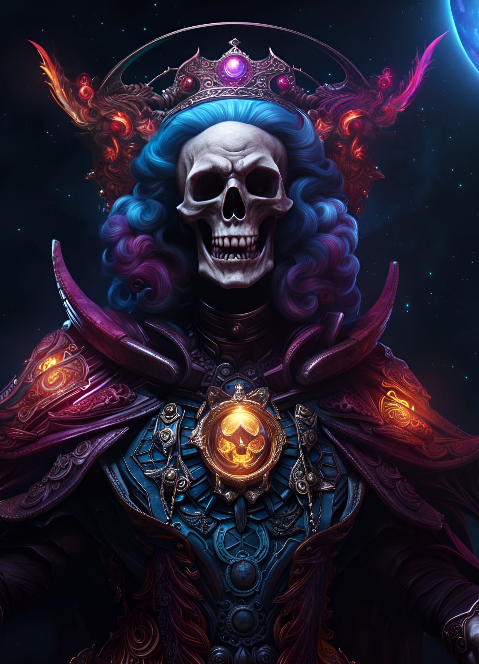 Sinister Necromancer Smiles in Deep Space, 16K