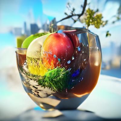 Hyperrealistic Multi-Dimensional Apple: A Digital Art