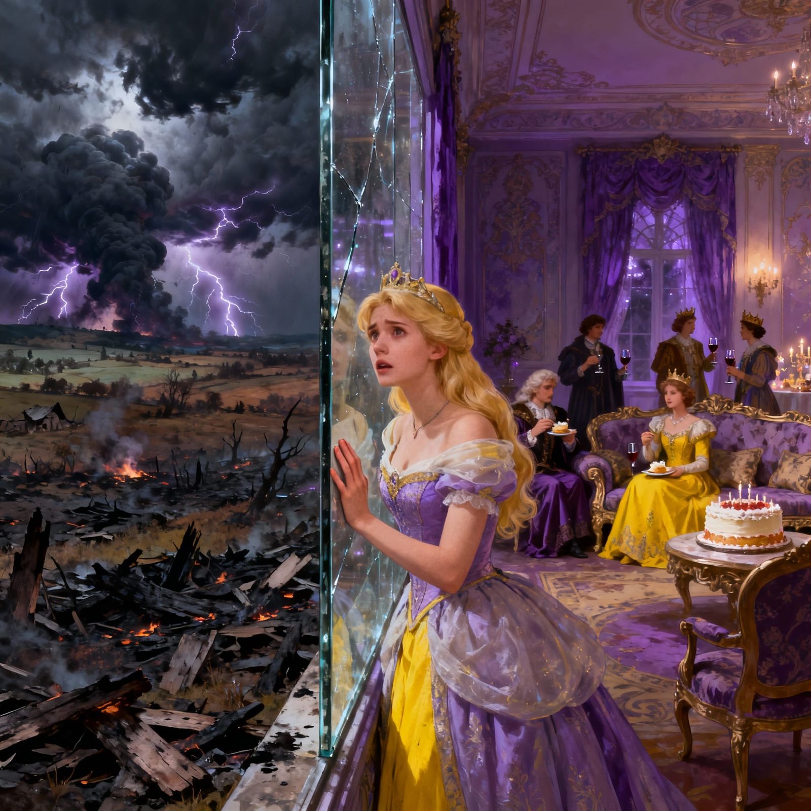 Princess Trapped Behind Glass as Kingdom Burns