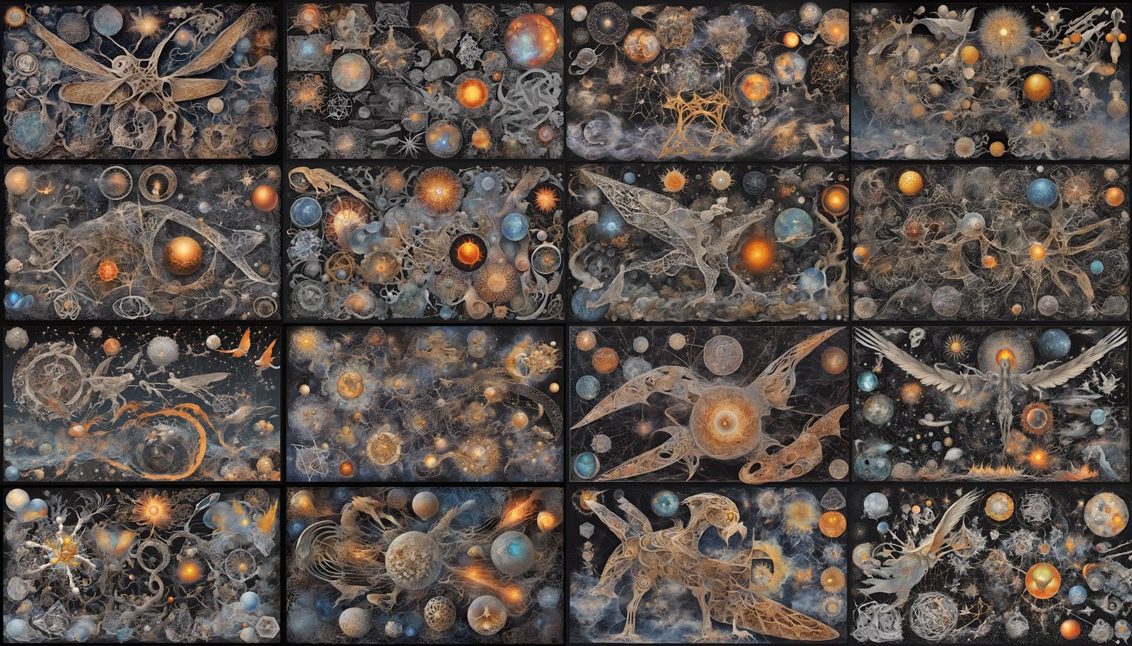 Fractal Whale Skeleton with Crystalline Accents