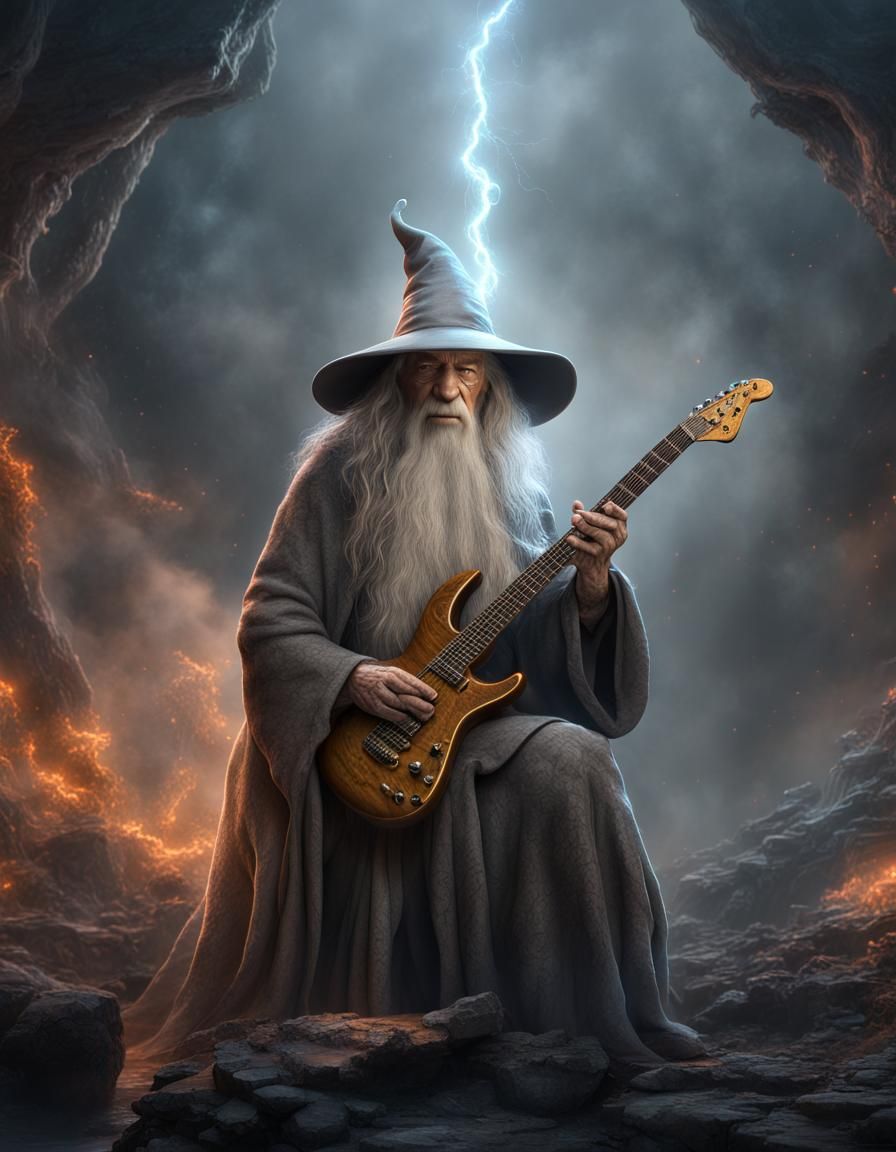 Gandalf Plays Electric Guitar in Space