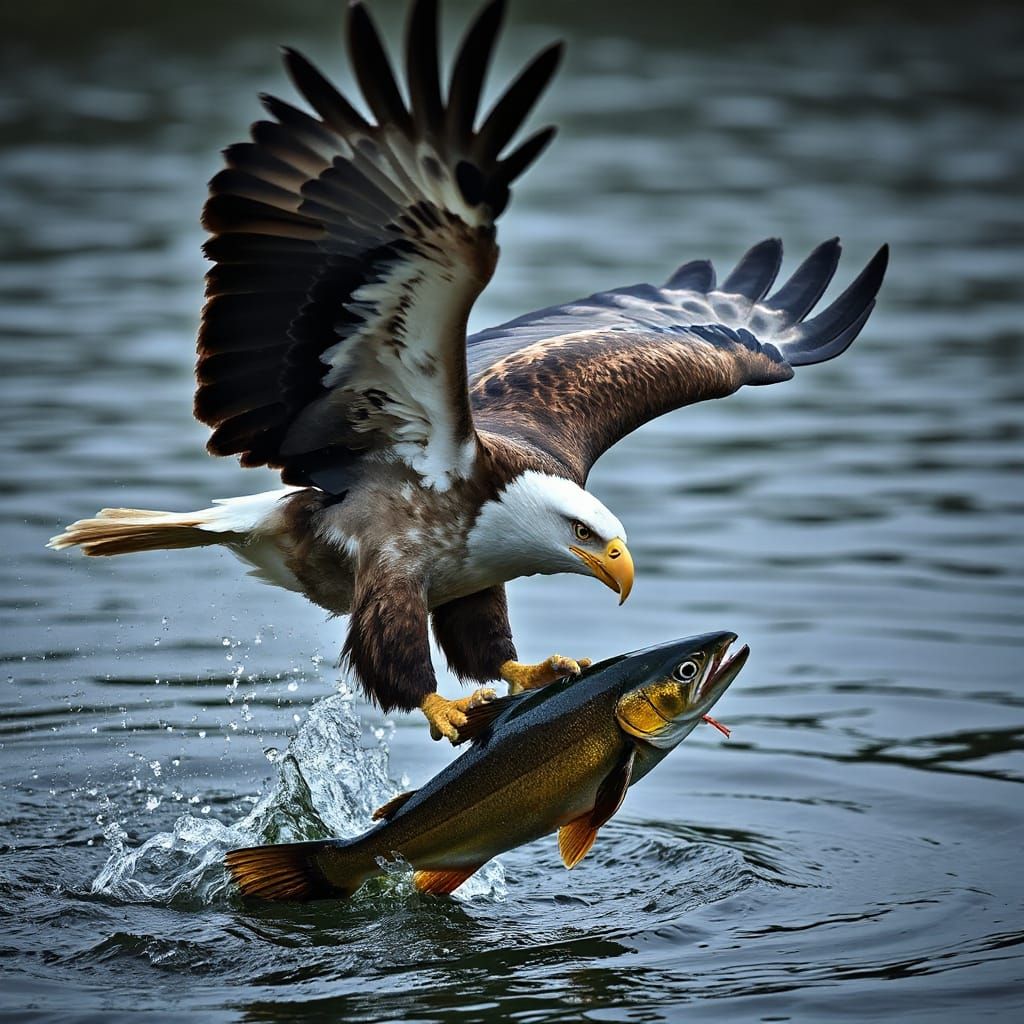 Eagle in Perfect Flight, Caught in Stunning Hyperrealistic D...