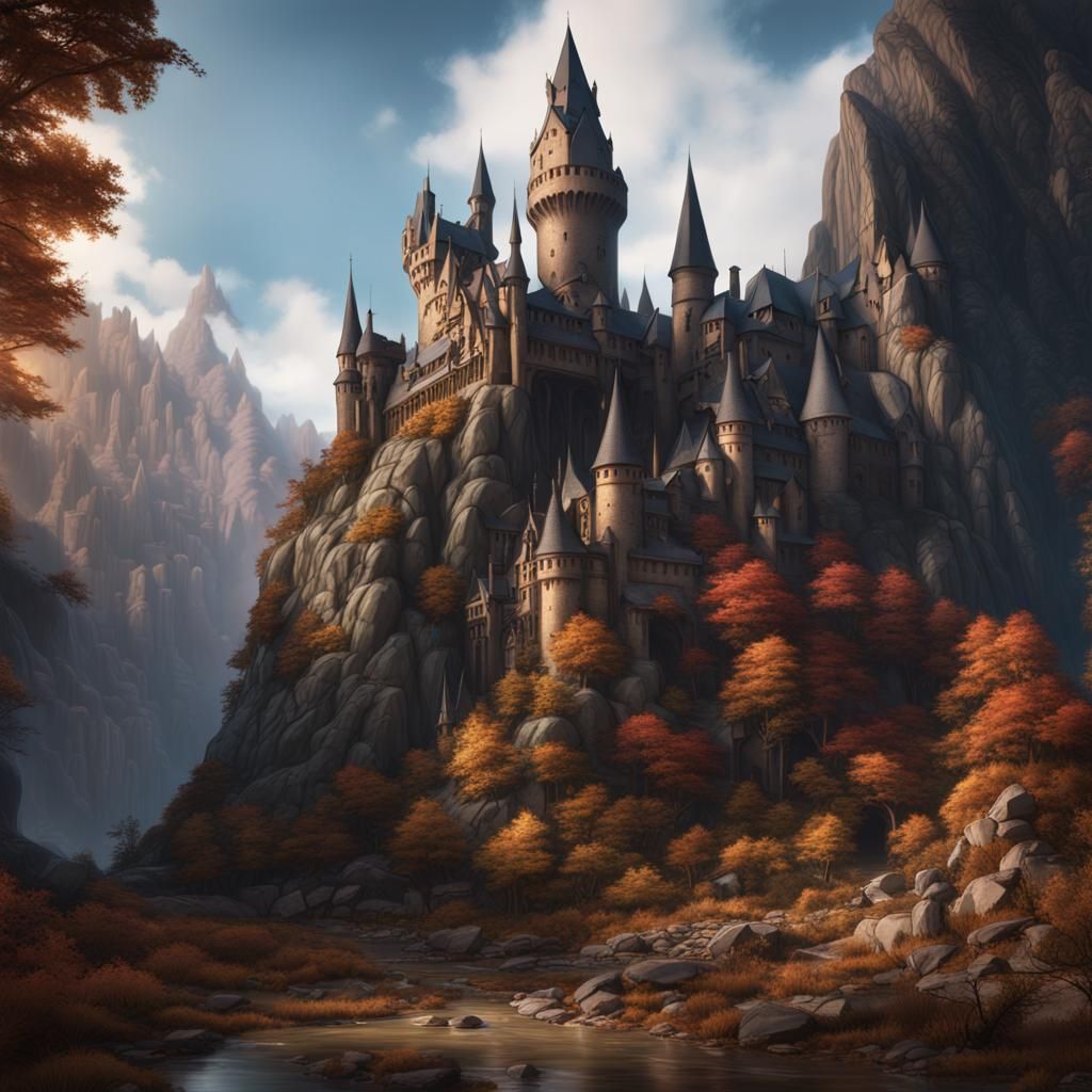 Fantastical Sorcerer's Stone Matte Painting