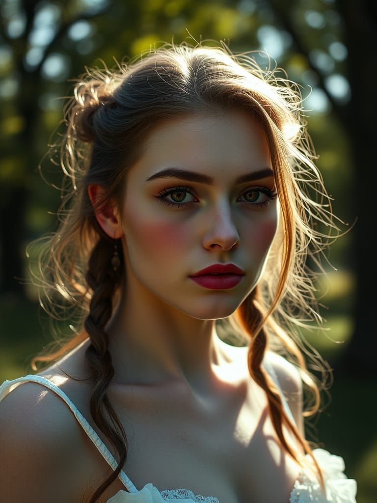 Vampire Transformation in Sunlit Park, Cinematic Style