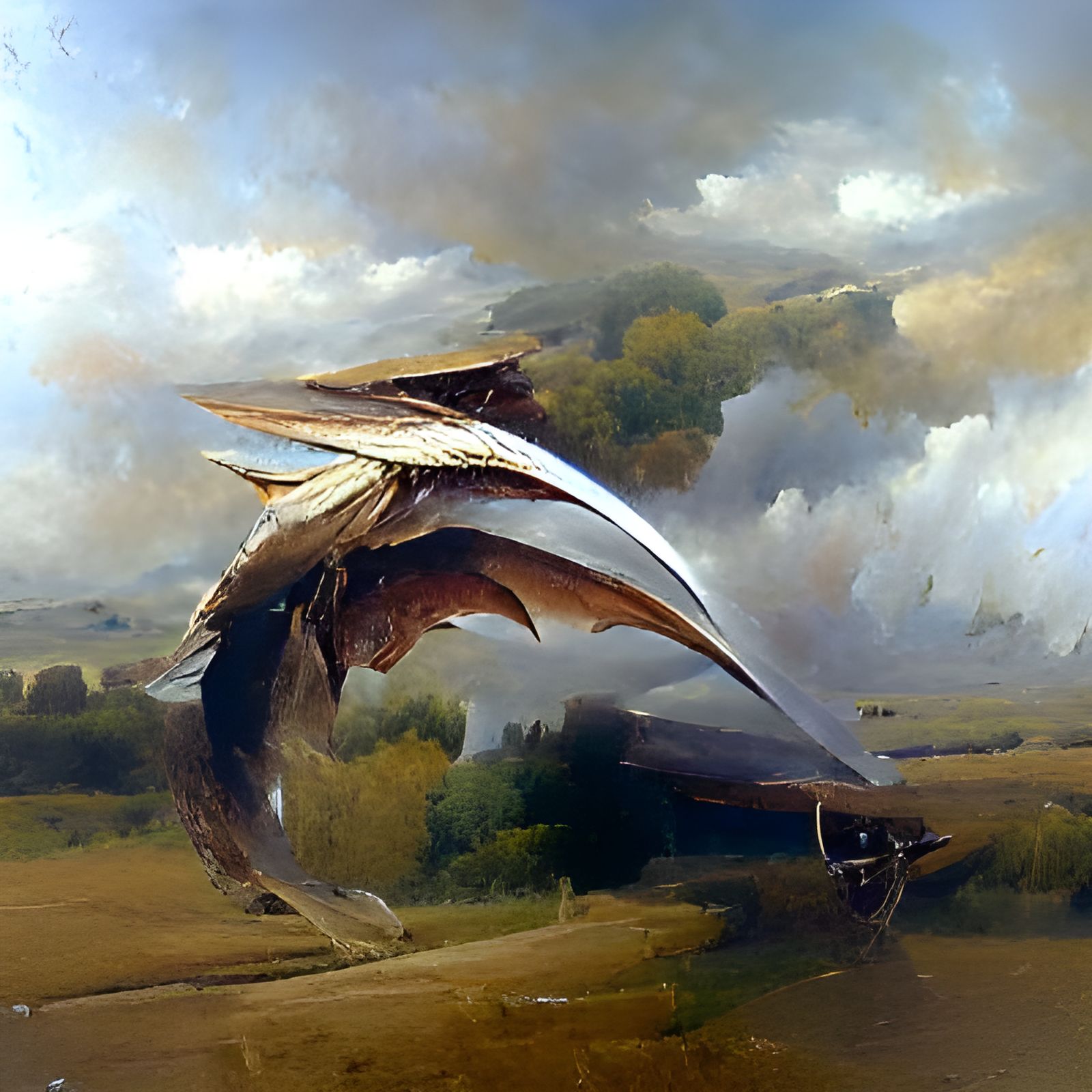Wyvern in Oil Painting Style