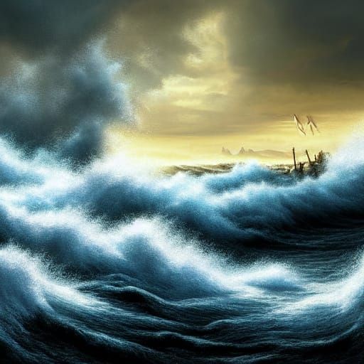 Apocalyptic Torrent Rushes Through Ruins