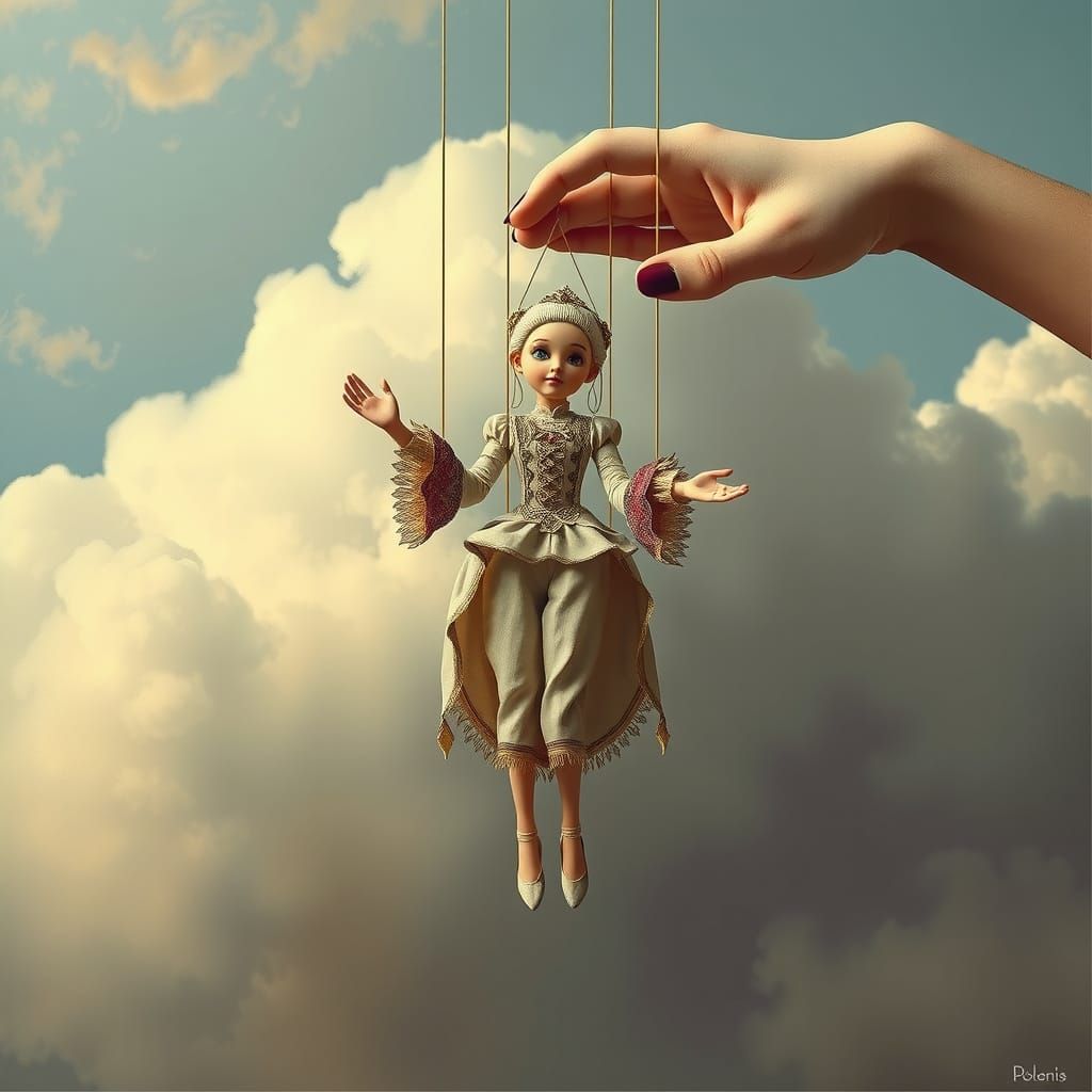 Dreamlike Marionette in Soft, Ethereal Clouds