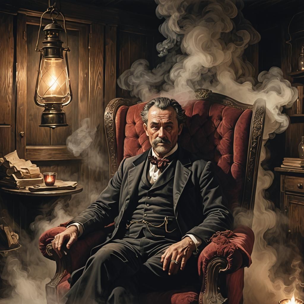 Fantasy Billy Butcher Portrait in a Smoke-Filled Chamber