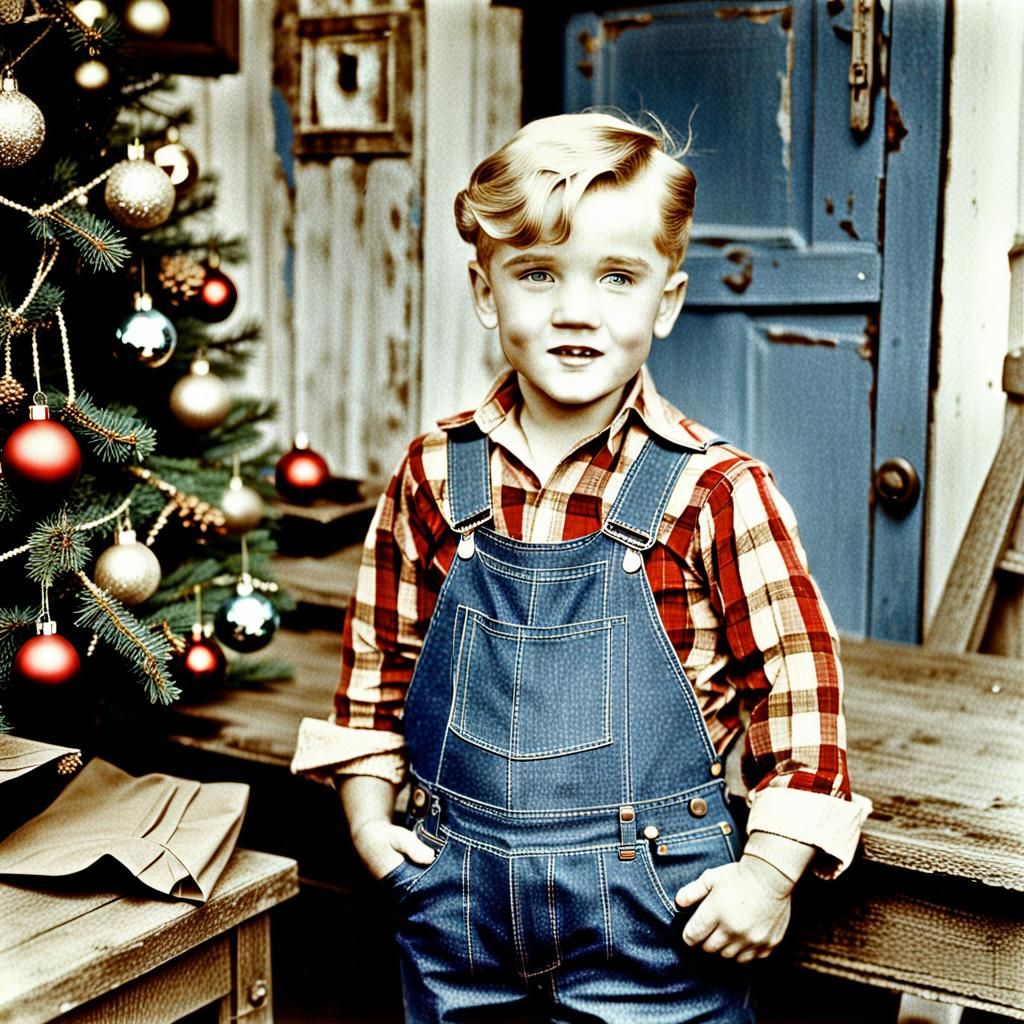 Young Elvis Presley on Christmas Day, 1930s