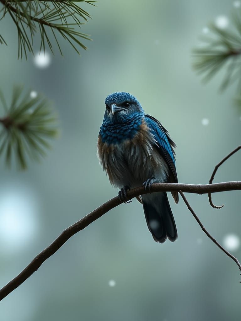 Giant White Owl Soars Across Snowy Pine Forest in Epic Fanta...