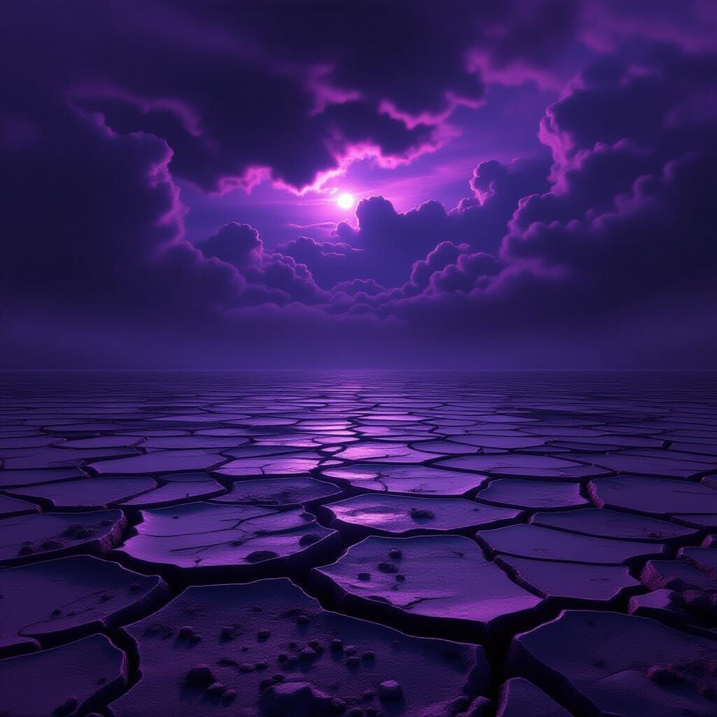 Desolate Landscape in Infinite Void, Surreal Digital Art