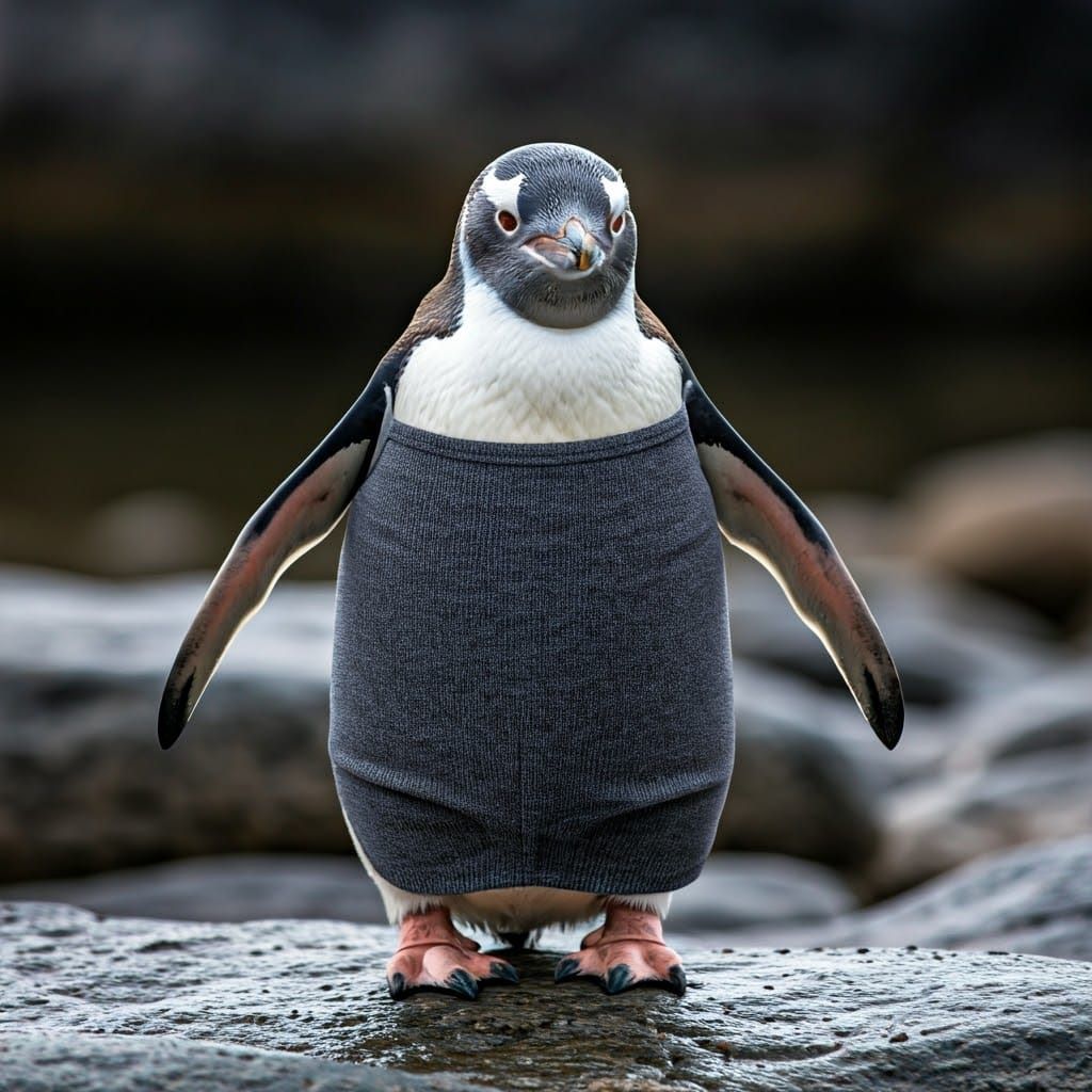 Penguin in Cozy Thermal Underwear