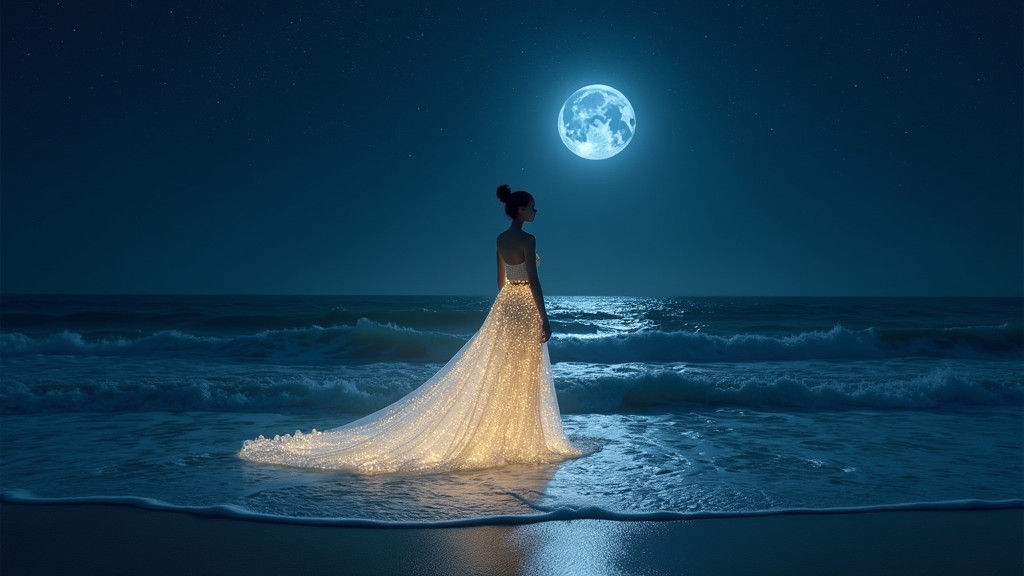 Ethereal Goddess of the Moonlit Shore