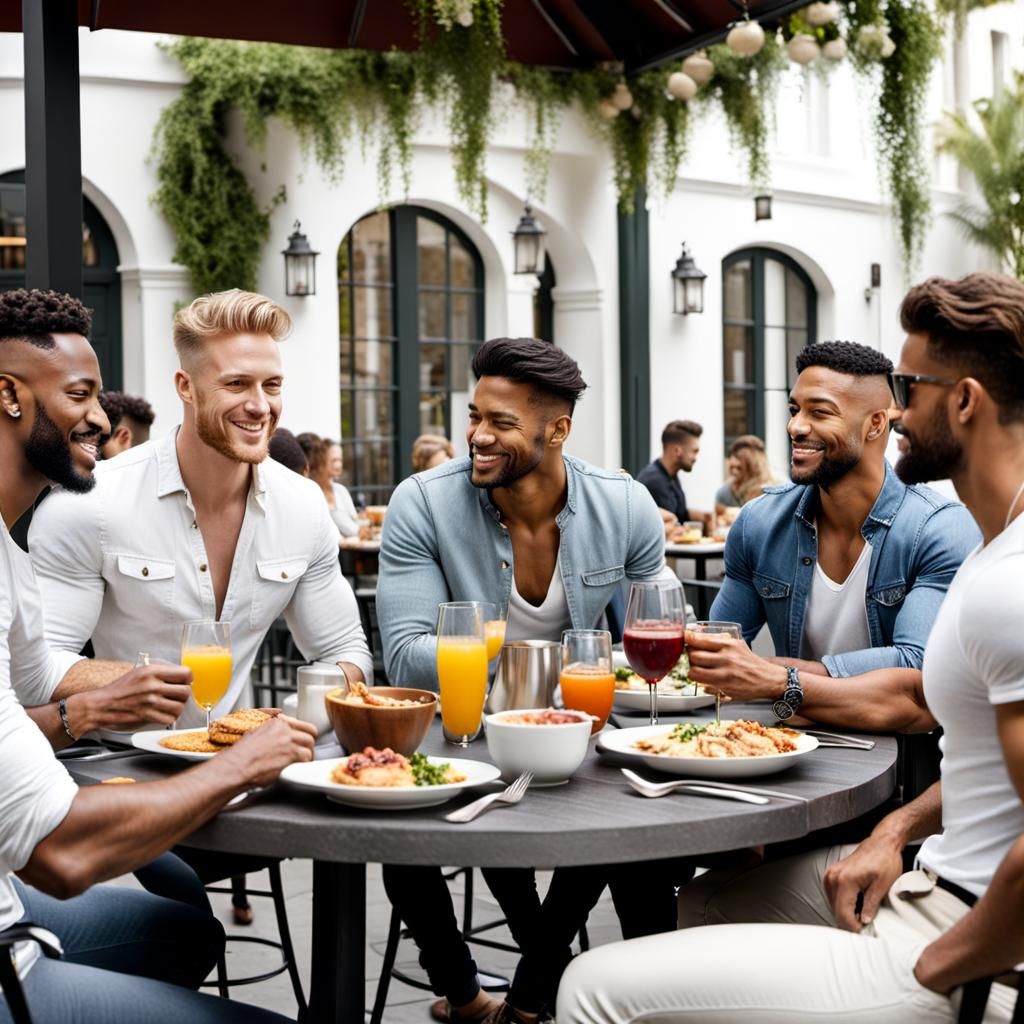 Brunch with Friends: High-Detail 4K Photo