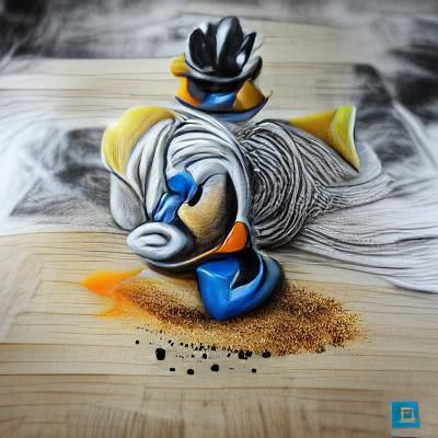 Donald Duck: HD Charcoal and Quilling Artwork