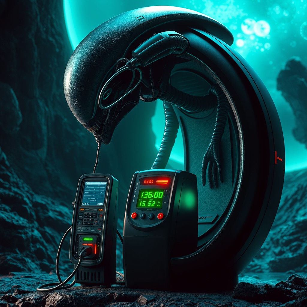 Alien Recharging Station Powers Spaceship