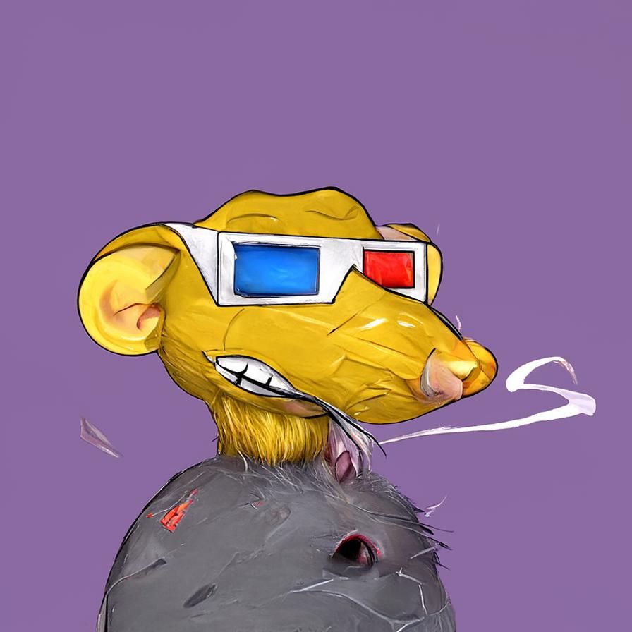 Rat Portrait in Splash Art Style