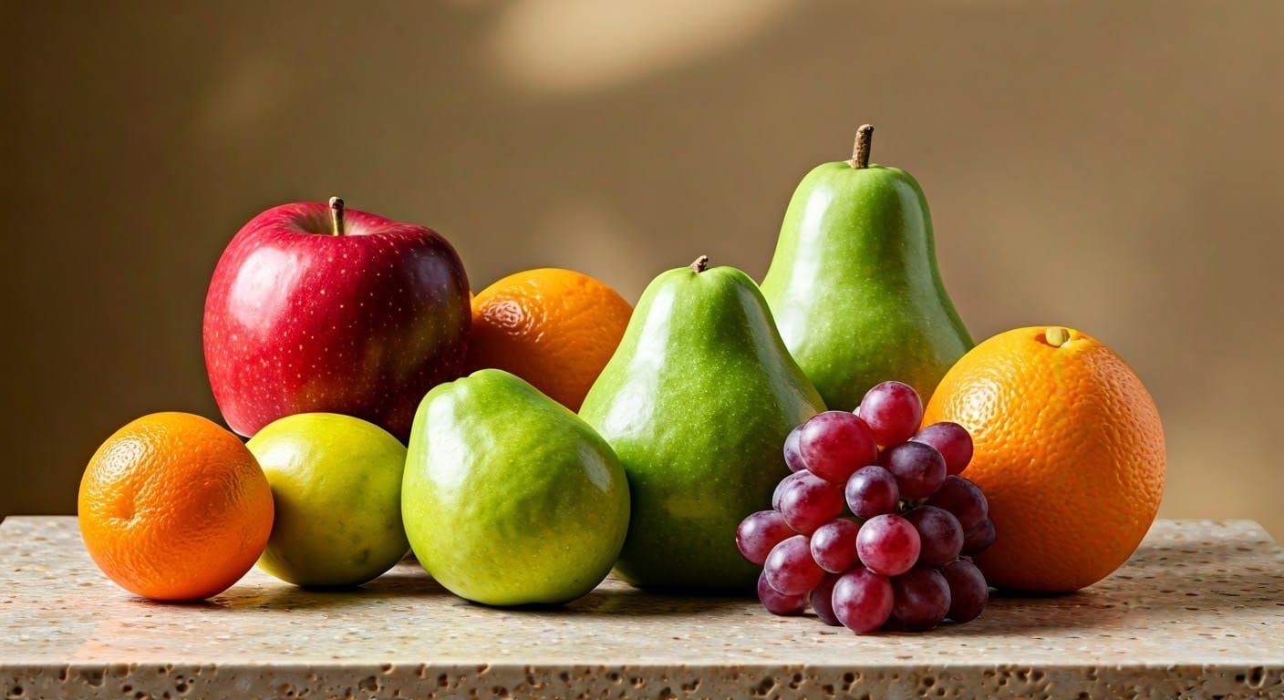 Vibrant Still Life of Ripe Fruits
