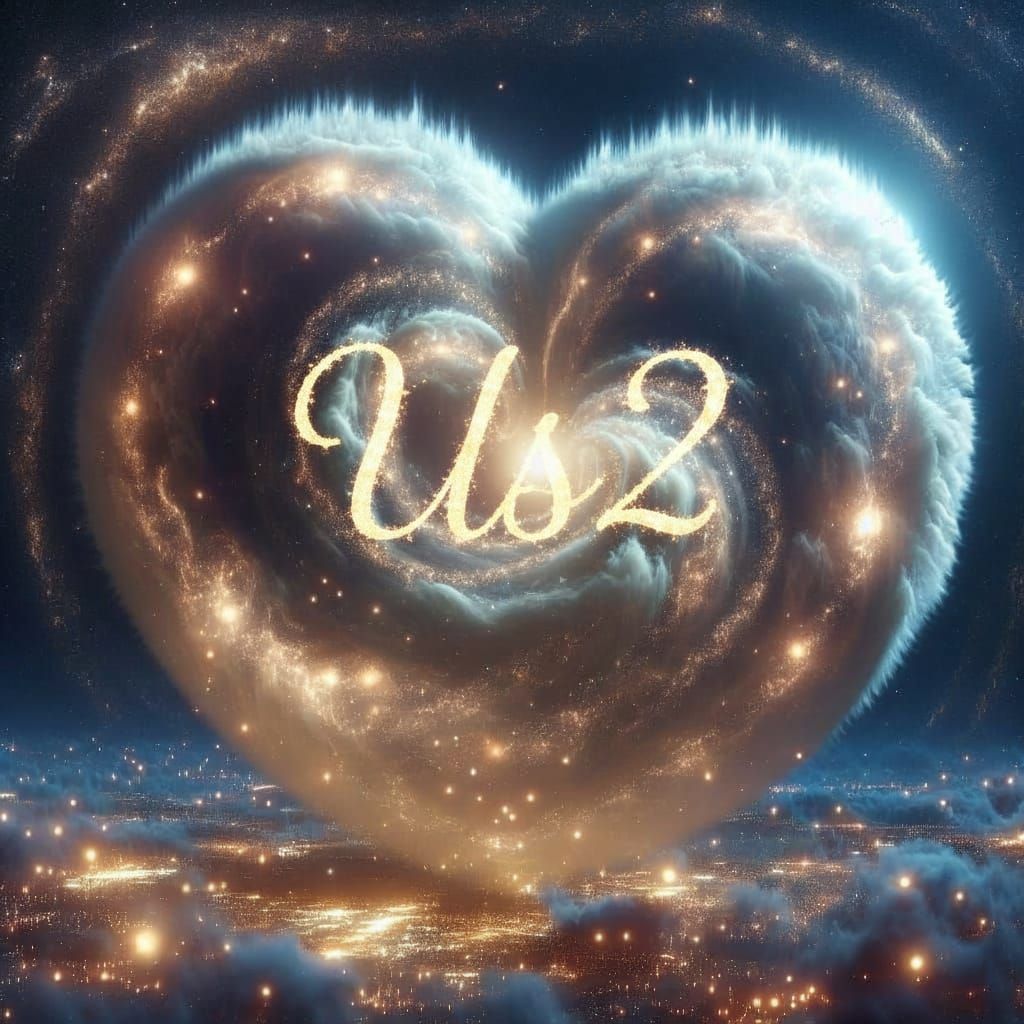 Heart-Shaped World Radiating Light in the Cosmos