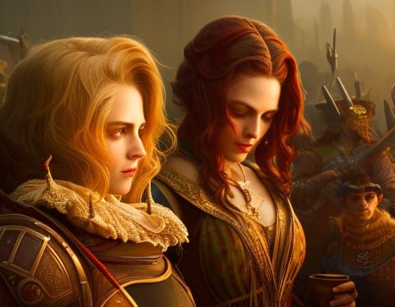 Halflings in Shire Vineyard, Detailed Fantasy Portrait